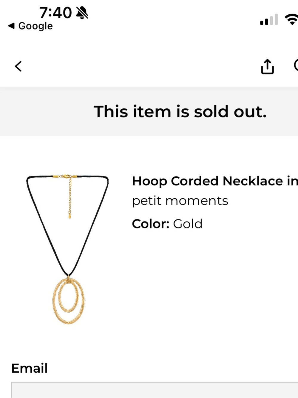 Revolve Hoop Corded Choker Necklace